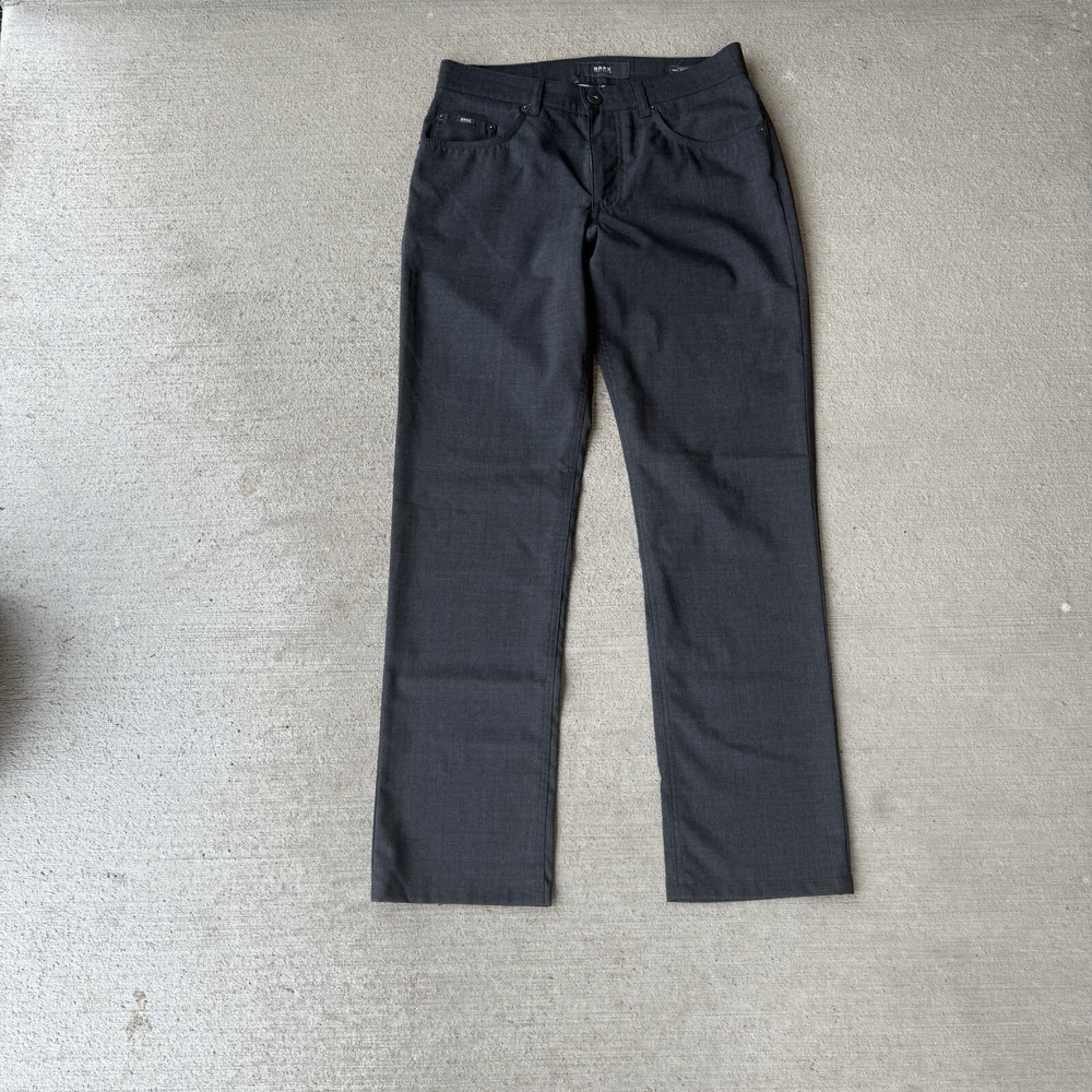 Brax Cooper Fancy Mens Pants 32 Charcoal‎ Straight Fit Feel Good Flex Stretch